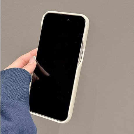 CUTECASE上品 iPhone16/16proケース パールリボン/ハート iPhone14/13pro/12ケース ベージュ色 チャーム付 レザー製CM4669