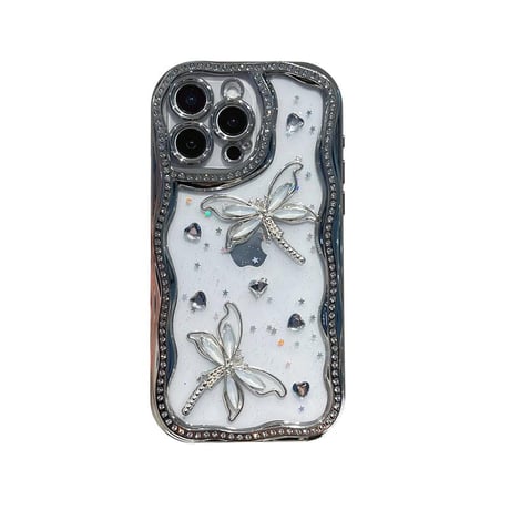 CUTECASEトンボ iPhone16pro/16カバー ダイヤ iPhone15pro/14promax/13ケース ジュエリーデコ 上品 大人可愛い CM5331