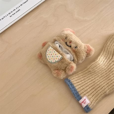 CUTECASE熊ぬいぐるみ エアーポッズプロ2/proケース 可愛い Airpods3/2カバー 柔らかい 手さわりいいCM4615