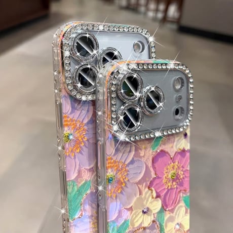 CUTECASE 花柄 iPhone17Pro/17ケース ジュエリーライン カメラカバー iPhone17ProMax/16Pro/15カバー オシャレ きれい CM5920