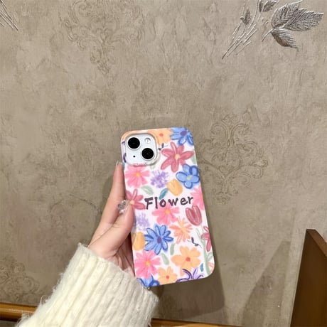 CUTECASE絵画花柄iPhone15Promaxケース 綺麗 iPhone14Pro/13proカバー キラキラ 高品質 お揃い 女子力上がるC6021