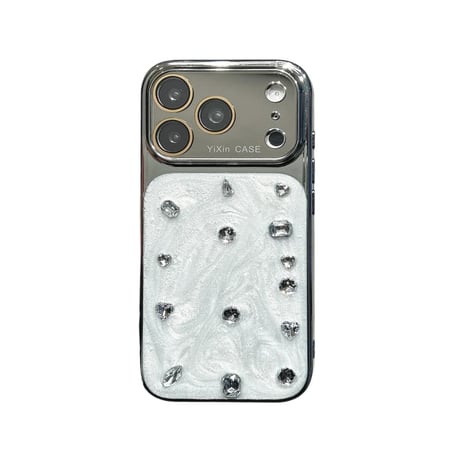 CUTECASE ダイヤデコミラーiPhone17Promaxケース おしゃれ iPhone16Pro/15Pro/14Pro/13ケース 丈夫 人気デザインCM6463