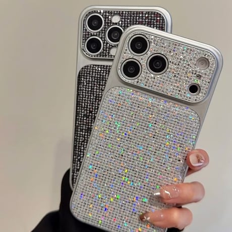 CUTECASE キラキラグリッター iPhone17Pro/17ケース クリスタルストラップ iPhone17promax/16/15proケース 大人可愛い カメラカバー付CM5892