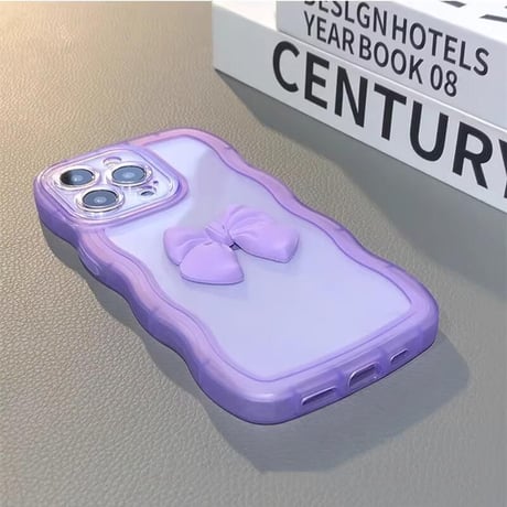 CUTECASE うねうね iPhone16/16Plusケース リボン 透明iPhone15Pro/14/13proカバー 落下防止 かわいいCM4649
