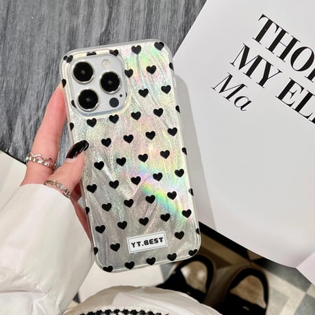CUTECASEハート柄 iPhone15/15proケース キラキラ光る iPhone14/13pro/12ケース かわいい 女子に人気CM4065
