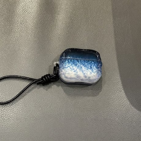 CUTECASE 海の波 Airpods Pro3 ケース グラデーションブルーカラー Airpods４カバー エアポッズプロ2 ストラップ付 シック おしゃれ 耐衝撃CM6042