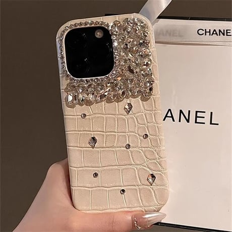 CUTECASEダイヤ iPhone16/16ProMaxケース ワニ皮 豪華 iPhone15Pro/14/13Pro/12カバー キラキラ 高級感たっぷりCM4661