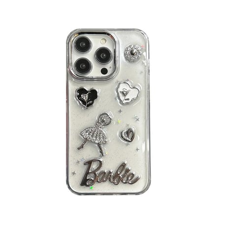 CUTECASEハンドメイド アイフォン16/16proケース バレエ女子 ストラップ iPhone15pro/14/13proカバー 可愛いデコクリアケース CM5410