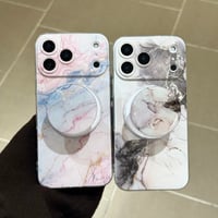 CUTECASE 大理石調 iPhone17/17Proケース マグネット式グリップ付 iPhone16Pro/15ProMaxケース 便利なスタンド機能 オシャレCM6092