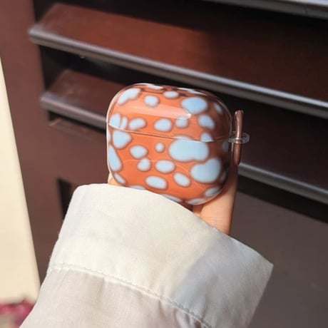 CUTECASE カラーブロッキング AirpodsPro3ケース ブラウン/ブルー エアポッズ4/3 AirpodsPro2/Proカバー 皮ストラップ シック ギフトにおすすめ CM6184