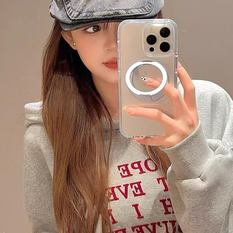 CUTECASEMagSafeリングスタンド iPhone16Pro/16ケース 透明 iPhone15Pro/14Pro/13ケース 多機能品質よい 四角耐衝撃CM5178