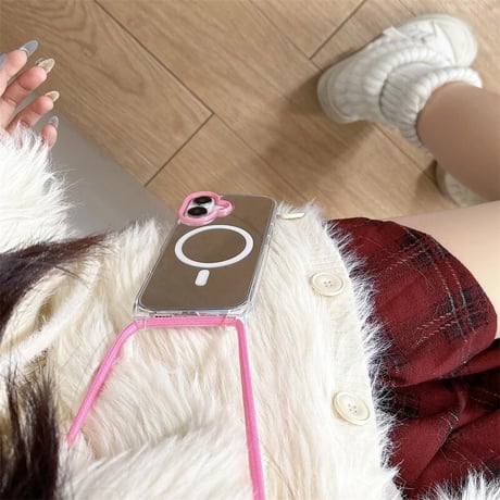 CUTECASEショルダーストラップ付 iPhone16Pro/16ケース 鏡付 MagSafe対応 iPhone15Pro/14Pro/13ケース 多機能 丈夫 大人気 CM5092