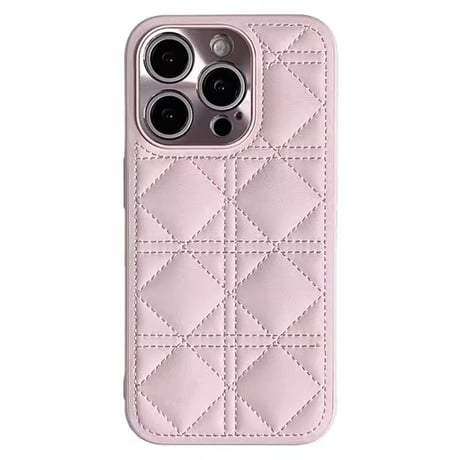 CUTECASEレザー菱形キルティング iPhone16/16Proケース ストラップ付 カメラ保護 iPhone15pro/14Proカバー エレガント 耐衝撃加工CM5004