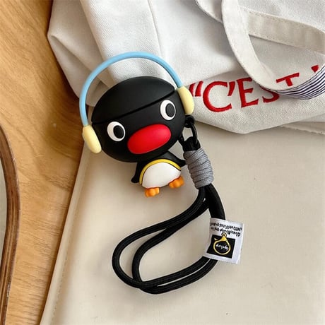 CUTECASE ペンギン Airpods4ケース ストラップ付 AirpodsPro2ケース エアーポッズ3/2 頑丈 かわいい ギフトにおすすめCM5621