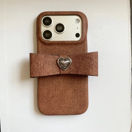 CUTECASE リボンスタンド iPhone17Pro/17ケース レザー アイフォン16/15pro/13/12Pro/14カバー 高品質 レザーCM6230