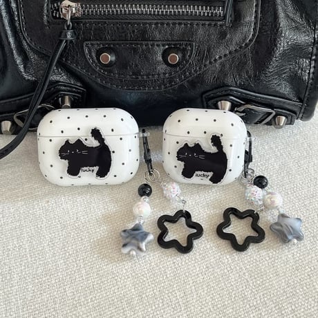 CUTECASE 可愛い猫ちゃん AirpodsPro3ケース キーホルダー/ショルダーストラップ エアポッズ4/3 AirpodsPro2/Proカバー ギフトにおすすめ CM5719