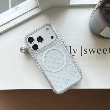 CUTECASE 鏡を持ったクマちゃんグリップ iPhone17pro/17ケース MagSafe対応 iPhone16/15promax/14ケース かわいい 多機能便利CM6284