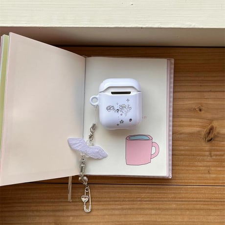 CUTECASE 天使 Airpods 4ケース キーチェーン付き Airpodspro2/proカバー Airpods第3/2世代 かわいい かわいい 耐衝撃CM5137