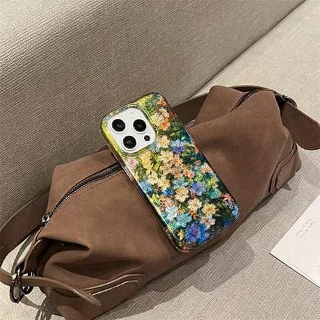 CUTECASE春におすすめ iPhone16pro/16ケース 花柄 ラメ入り iPhone15pro/14/13promaxケース かわいい 女子力アップ CM5075
