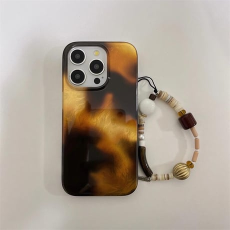 CUTECASE 琥珀色 iPhone16/16Proケース シックストラップ iPhone15Pro/14/13/12proケース 秋冬に流行るM4758