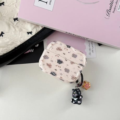 CUTECASE 黒猫ちゃん Airpods Pro3ケース CATキーホルダ Airpods 4/3カバーケース AirpodsPro2/1 かわいい CM6389
