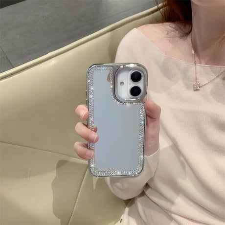CUTECASEジュエリーミラー iPhone16pro/16カバー おしゃれ iPhone15promax/14pro/13ケース 頑丈 上品 可愛い CM5158