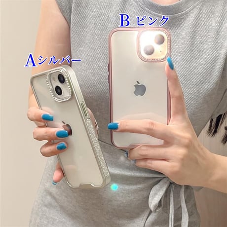 CUTECASE高級感たっぷり iPhone15プロ/15カバー ジュエリー ラメ枠 iPhone14pro/13promaxケース 高品質 CM4548