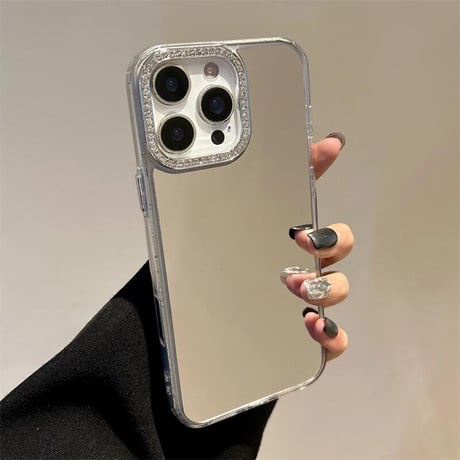 CUTECASEメイク直し鏡 iPhone16pro/17ケース ジュエリーデコ iPhone15pro/14plus/13promaxカバー 高級感 丈夫 CM5503