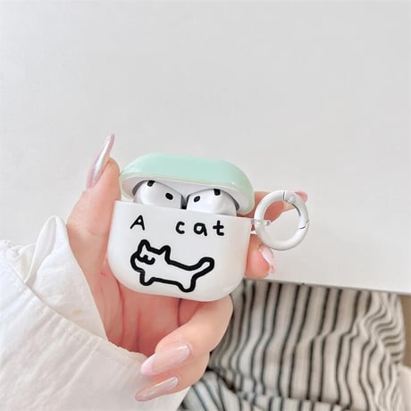 CUTECASE カップルペア AirPods4ケース 可愛い猫と犬 AirpodsPro2/3/2カバー お揃い リング付き ギフトにおすすめCM5594