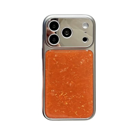 CUTECASE シェル柄 iPhone17Promaxケースメッキ iPhone16promax/15/14カバー シンプル 光沢感CM6219