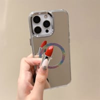 CUTECASE MagSafe対応ミラーiPhone17Pro/17ケース メッキ シルバー iPhone16Pro/Air/15ProMax/17eケース 頑丈 オシャレCM6494