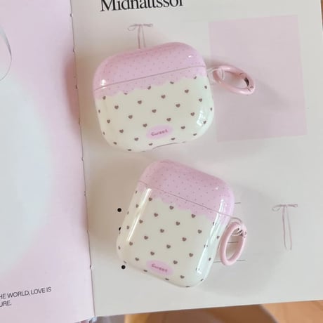CUTECASE 大人可愛い Airpods Pro3ケース 光沢感 Airpods4/3カバー pro2/pro1 リング/キーホルダー 甘めコーデにおすすめCM6211