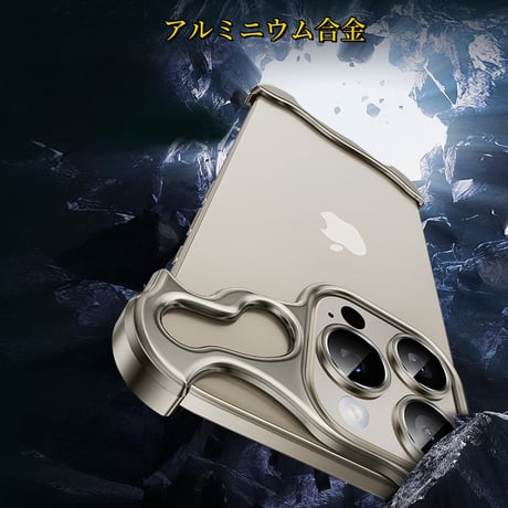 CUTECASEiPhone15 promax 携帯電話ケース iPhone 14フレームレスに適した特別な形状の金属コーナー保護パッドにはレンズフィルムが付属しています