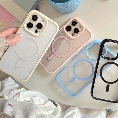 CUTECASE淡色系 iPhone16pro/16promaxケース MagSafe対応 iPhone15pro/14/13カバー シンプル風 男女兼用 頑丈 CM5293