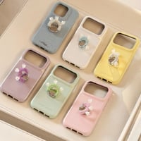 CUTECASE 花付ミラーリングiPhone17Promaxケース レザー iPhone16Pro/15pro/14ケース エレガント スタンド付CM6300