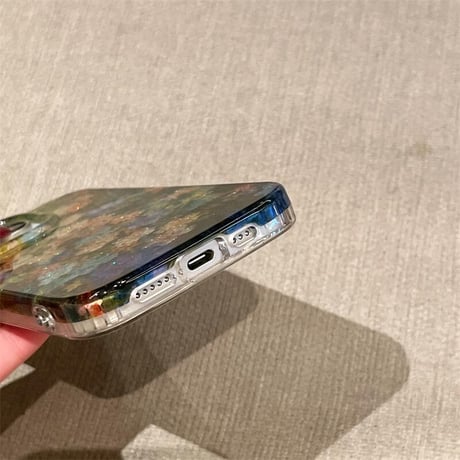 CUTECASE春におすすめ iPhone16pro/16ケース 花柄 ラメ入り iPhone15pro/14/13promaxケース かわいい 女子力アップ CM5075