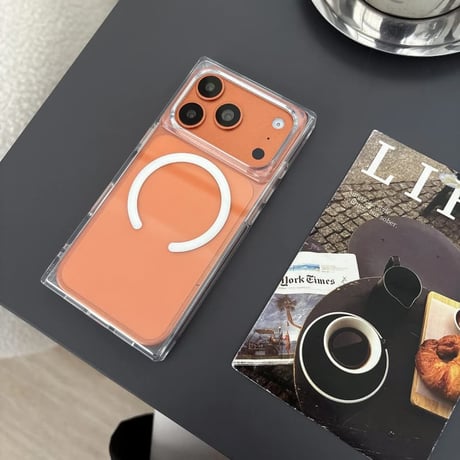 CUTECASE スクエア iPhone17Pro/17ケース MagSafe対応 ツヤ感 iPhone17Promax/16Pro/15ケース 高透明感 黄ばまないCM6154