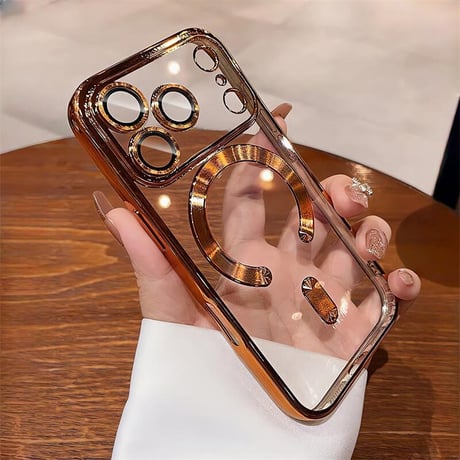 CUTECASE MagSafe対応 iPhone17ProMax/17Proケース メタルライン クリア iPhone17/Airカバー カメラ保護 軽量 持ち運びやすいCM5713