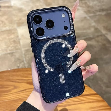 CUTECASEきらめくビジュー iPhone17Pro/17ケース MagSafe対応 iPhone17ProMax/16Pro/15ケース 大人ガーリー 上品 高級感たっぷり CM5862