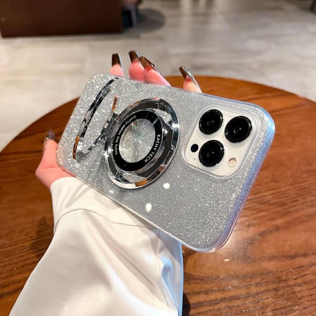 CUTECASEキラキラ iPhone15/15Proケース Magsafeリングスタンド付 アイフォン14pro/13Promaxカバー 綺麗 多機能 丈夫CM4046