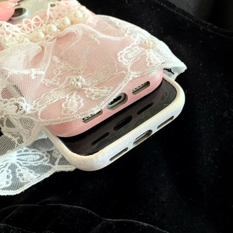 CUTECASEウェディングドレス iPhone17Pro/17ケース パール レザー製 iPhone16Pro/15/14/13proカバー 可愛い 存在感抜群 オシャレCM5875