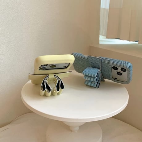 CUTECASE リボンスタンド iPhone17/17proケース 皮製/ジーンズ iPhone16/15Pro/14Promaxカバー 高品質 高級感 便利CM6063