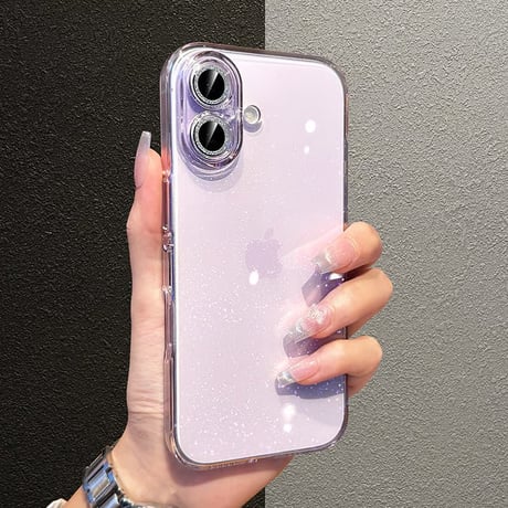 CUTECASE iPhone17Pro/17ProMaxケース キラキラレンズカバー iPhone17/16/15ケース クリア 背面ラメ入り 定番アイテムCM6014