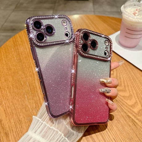 CUTECASEジュエリーライン iPhone17/17Proケース ラメ入り背面 美しい iPhone17ProMax/Airケース 高級感たっぷり オシャレ CM5706