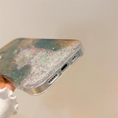 CUTECASE美しい女子 iPhone16/16Proケース キラキララメ入り iPhone15/14/13/12Proカバー 艶感 女子力高い CM5017