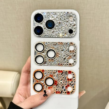 CUTECASE豪華ダイヤカメラカバー 頑丈 iPhone17Pro iPhone17ProMax 贅沢 保護フィルム キラキラ おしゃれ きれい 人気CM6152