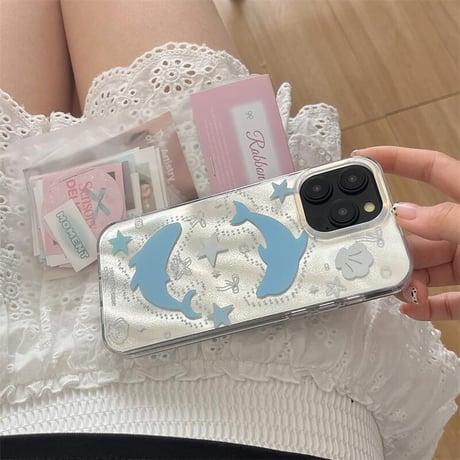 CUTECASEかわいいイルカiphone16PromaxケースiPhone16case C6032