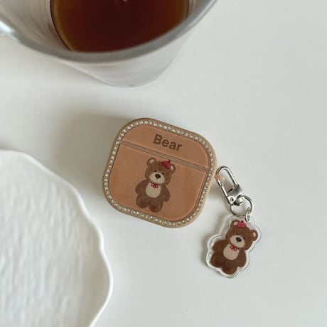 CUTECASE 熊ちゃん AirPodsPro3ケース ジュエリーライン Airpods4/3ケース AirpodsPro2/Pro1カバー MagSafe対応 可愛い 頑丈CM5956