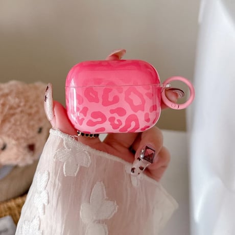 CUTECASE アニマル柄 AirpodsPro3ケース 艶感 ヒョウ柄 Airpods4/pro2カバー トレンド感 リング付 人気 CM5907