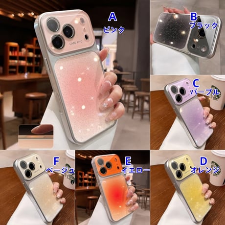 CUTECASE グラデーションカラーiPhone17Promaxケースカメラ保護 iPhone17Pro/16pro/15Pro/14ProMaxケース 光る 頑丈CM6385